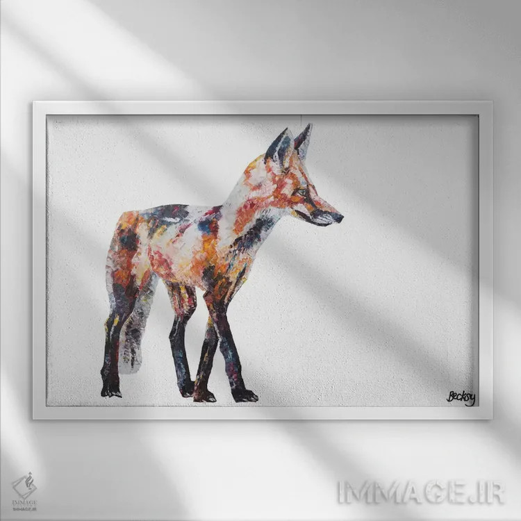 تابلو فرفکس (شهر یا نام خاص) اثر بکسی - نمای قابدار سفید