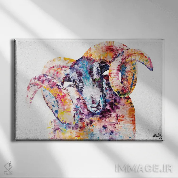 تابلو گوسفند سیاهصورت اثر بکسی - نمای روبهرو روی دیوار