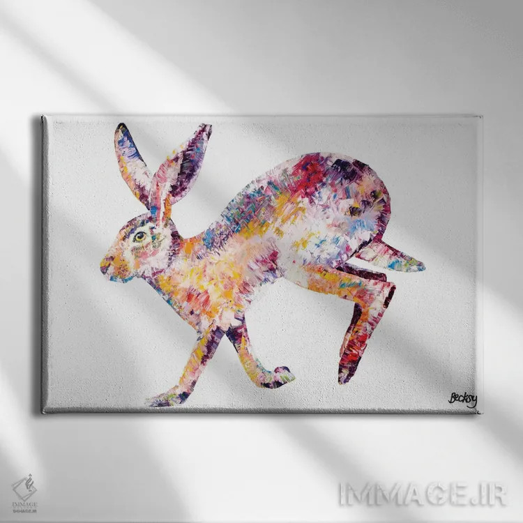 تابلو خرگوش صحرایی اثر بکسی - نمای روبهرو روی دیوار