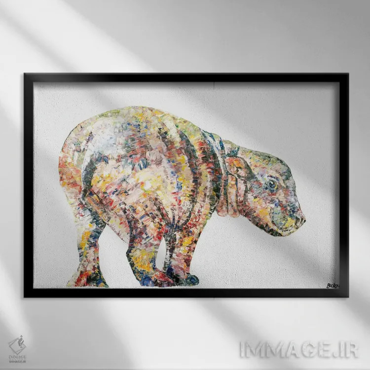 تابلو هیزل اثر بکسی - نمای قابدار مشکی