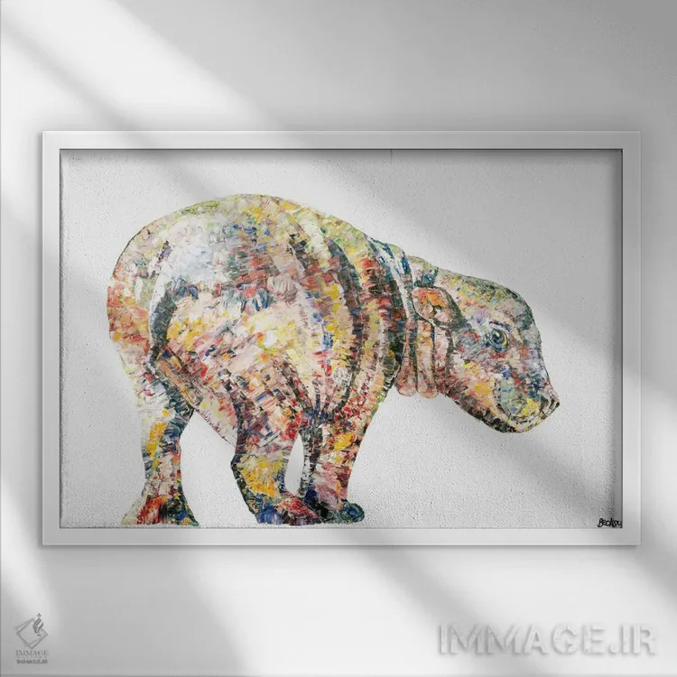 تابلو هیزل اثر بکسی - نمای قابدار سفید