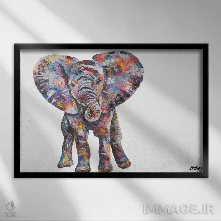 تابلو نلی اثر بکسی - نمای قابدار مشکی