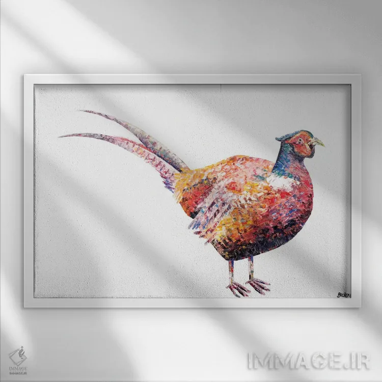 تابلو قرقاول اثر بکسی - نمای قابدار سفید