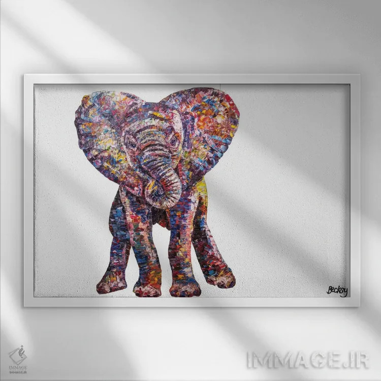 تابلو کپر (نوعی پرنده یا گیاه) اثر بکسی - نمای قابدار سفید