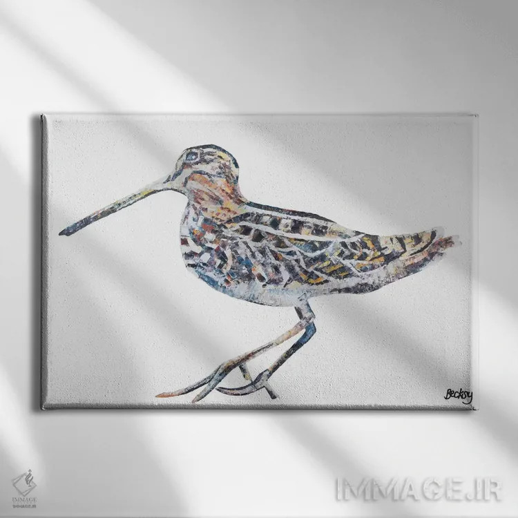 تابلو تیمبردودل (پرنده چوبی) اثر بکسی - نمای روبهرو روی دیوار