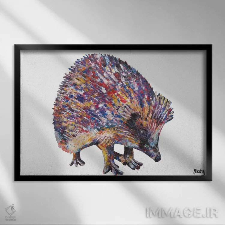 تابلو شان اثر بکسی - نمای قابدار مشکی