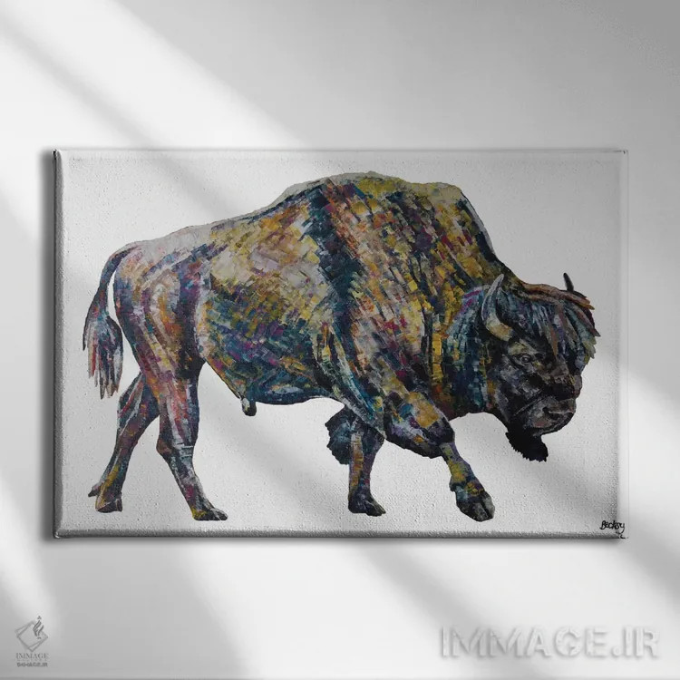 تابلو گاومیش اثر بکسی - نمای روبهرو روی دیوار
