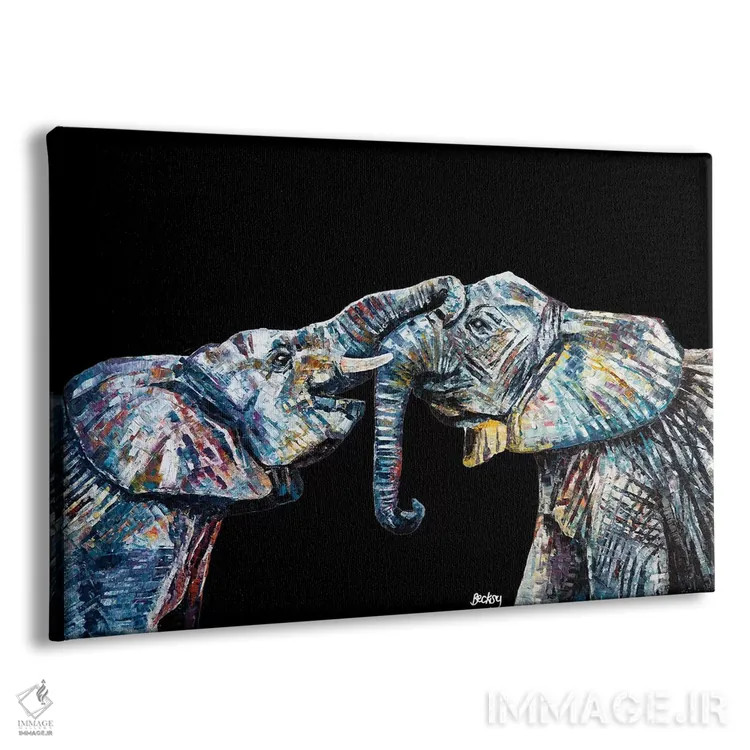 تابلو Black Background,باهاتی و باشاشا، پسزمینهٔ سیاه اثر بکسی - نمای پرسپکتیو محصول