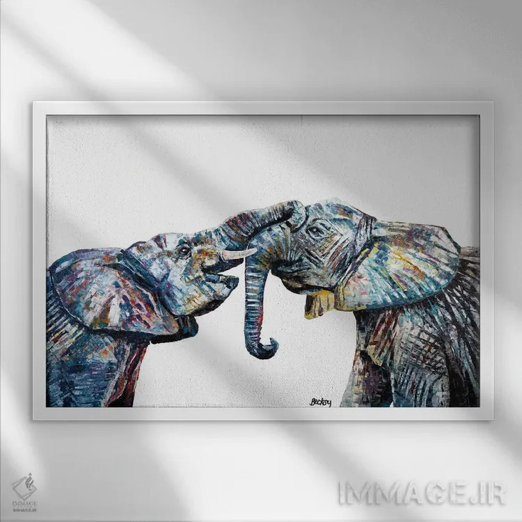 تابلو باهاتی و باشاشا اثر بکسی - نمای قابدار سفید