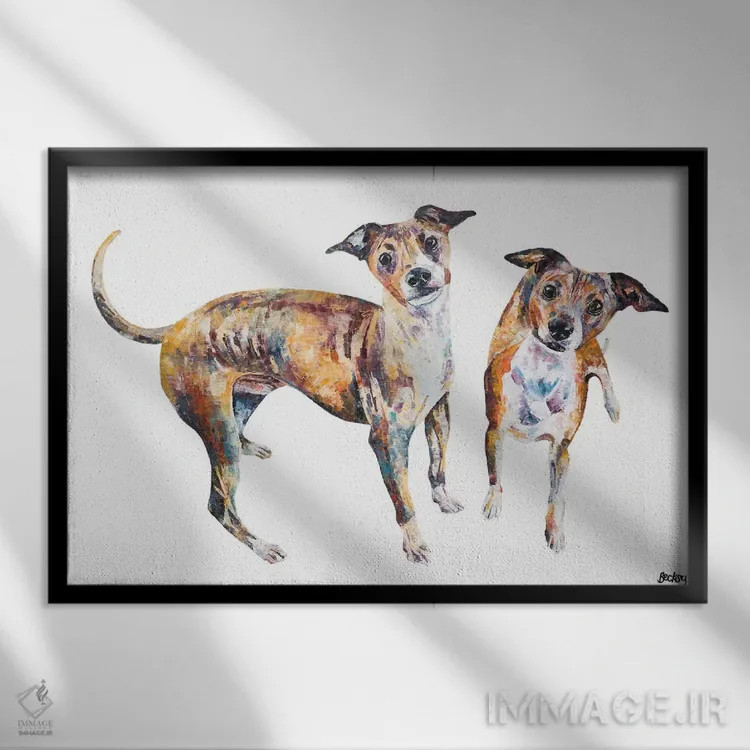 تابلو پاکو و ریکو اثر بکسی - نمای قابدار مشکی