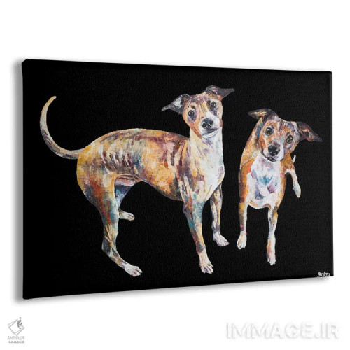 تابلو Black Background,پاکو و ریکو، پسزمینهٔ سیاه اثر بکسی - نمای پرسپکتیو محصول