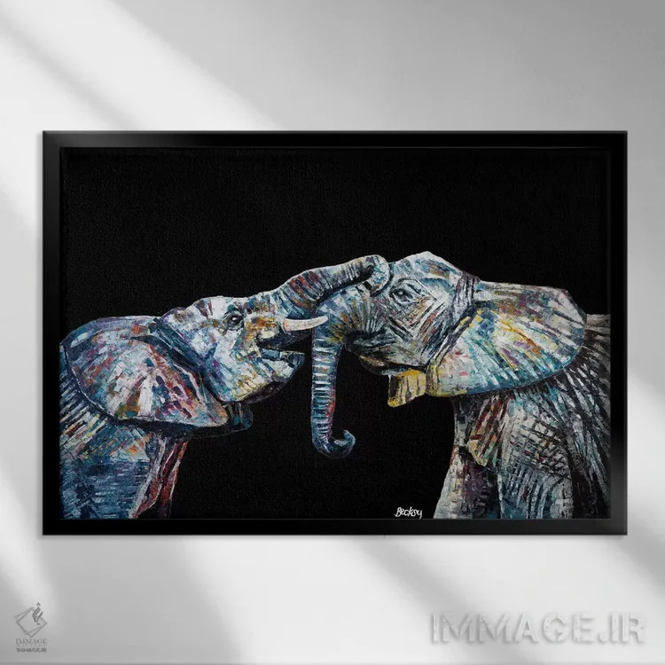 تابلو Black Background,باهاتی و باشاشا، پسزمینهٔ سیاه اثر بکسی - نمای قابدار مشکی