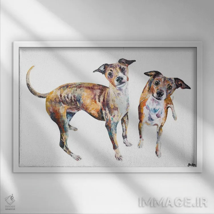 تابلو پاکو و ریکو اثر بکسی - نمای قابدار سفید