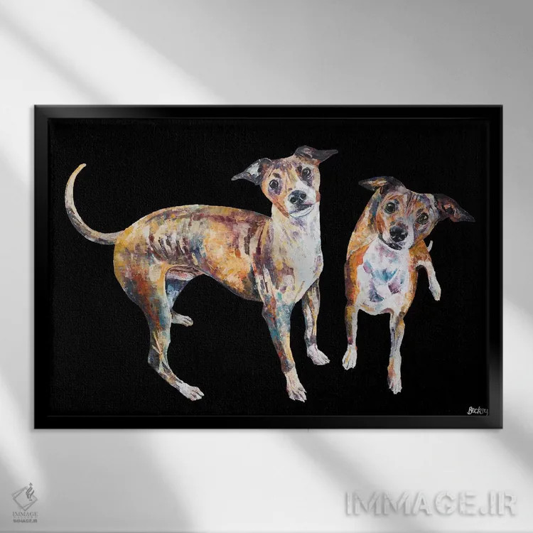 تابلو Black Background,پاکو و ریکو، پسزمینهٔ سیاه اثر بکسی - نمای قابدار مشکی