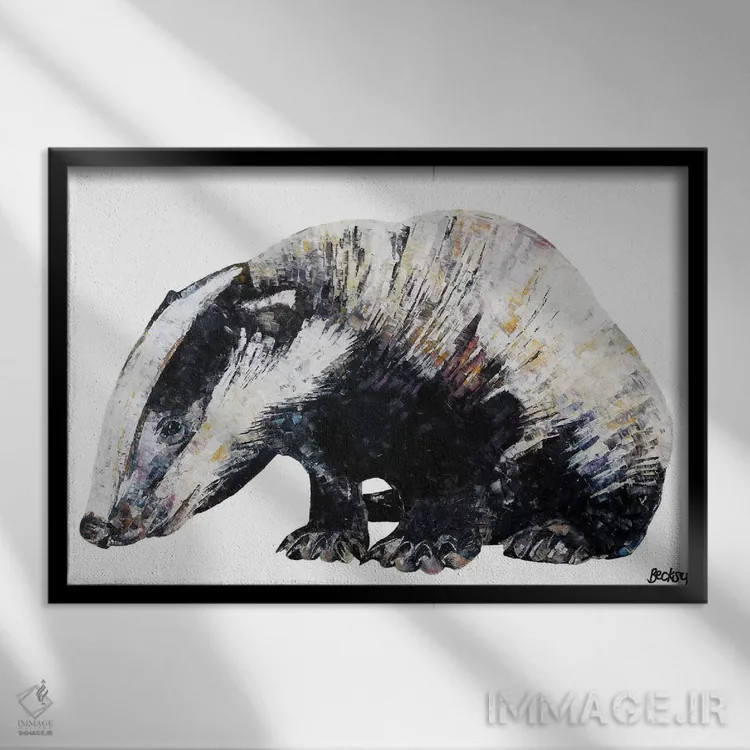 تابلو برنی اثر بکسی - نمای قابدار مشکی