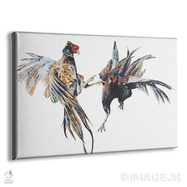 تابلو قرقاولهای نر مبارز اثر بکسی - نمای پرسپکتیو محصول