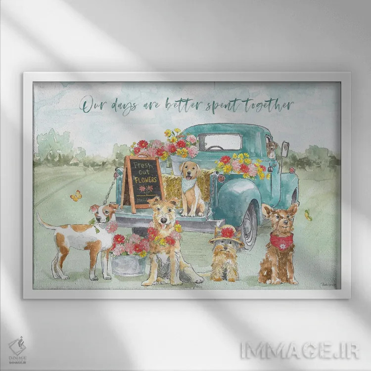 تابلو دوستان پشمالو I اثر بث گروو - نمای قابدار سفید