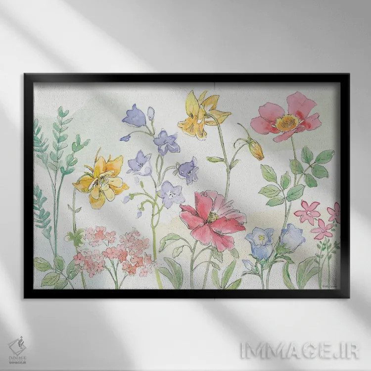 تابلو گلبرگهای آرام VI اثر بث گروو - نمای قابدار مشکی