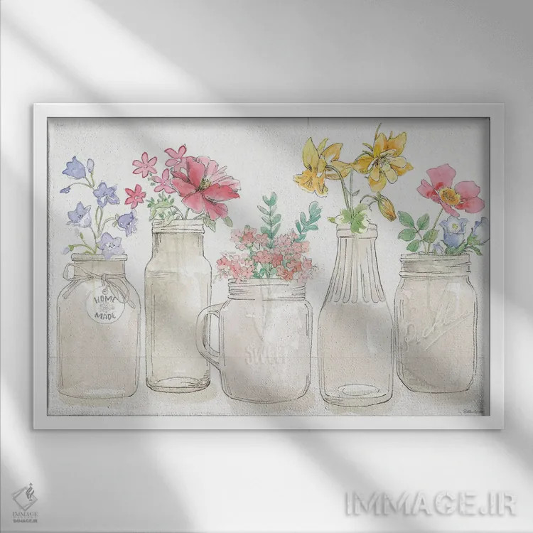 تابلو گلبرگهای آرام I اثر بث گروو - نمای قابدار سفید