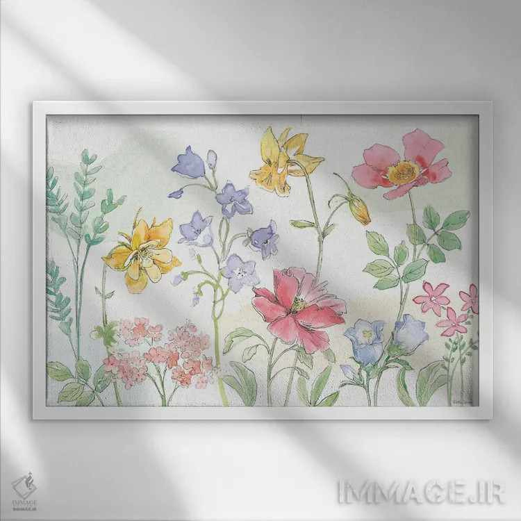 تابلو گلبرگهای آرام VI اثر بث گروو - نمای قابدار سفید