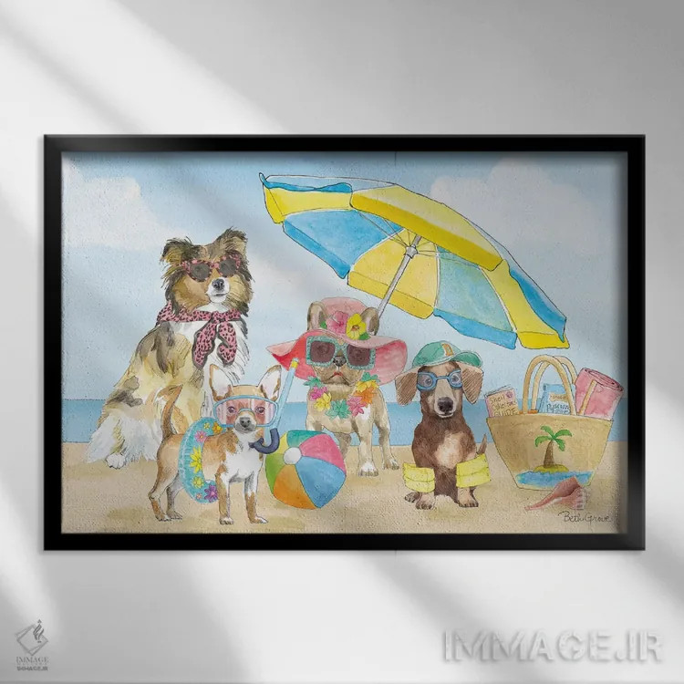 تابلو پنجههای تابستانی I (حیوانات) اثر بث گروو - نمای قابدار مشکی