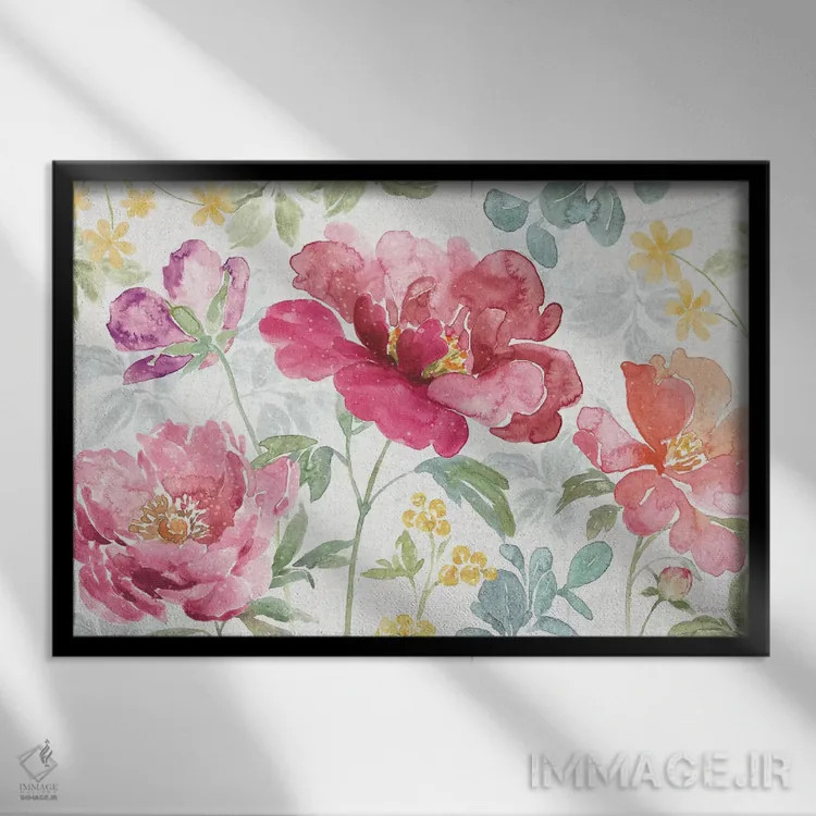 تابلو شکوفههای بهاری I اثر بث گروو - نمای قابدار مشکی