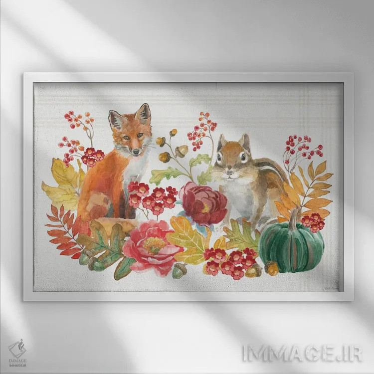 تابلو برداشت جنگلی I اثر بث گروو - نمای قابدار سفید