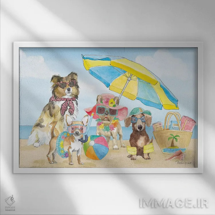 تابلو پنجههای تابستانی I (حیوانات) اثر بث گروو - نمای قابدار سفید