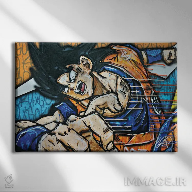 تابلو گوکو (شخصیت انیمه) اثر برایان گارسیا - نمای روبهرو روی دیوار