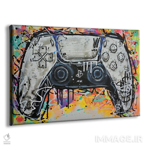 تابلو دستهٔ سفید PS5 (پلیاستیشن ۵) اثر برایان گارسیا - نمای پرسپکتیو محصول