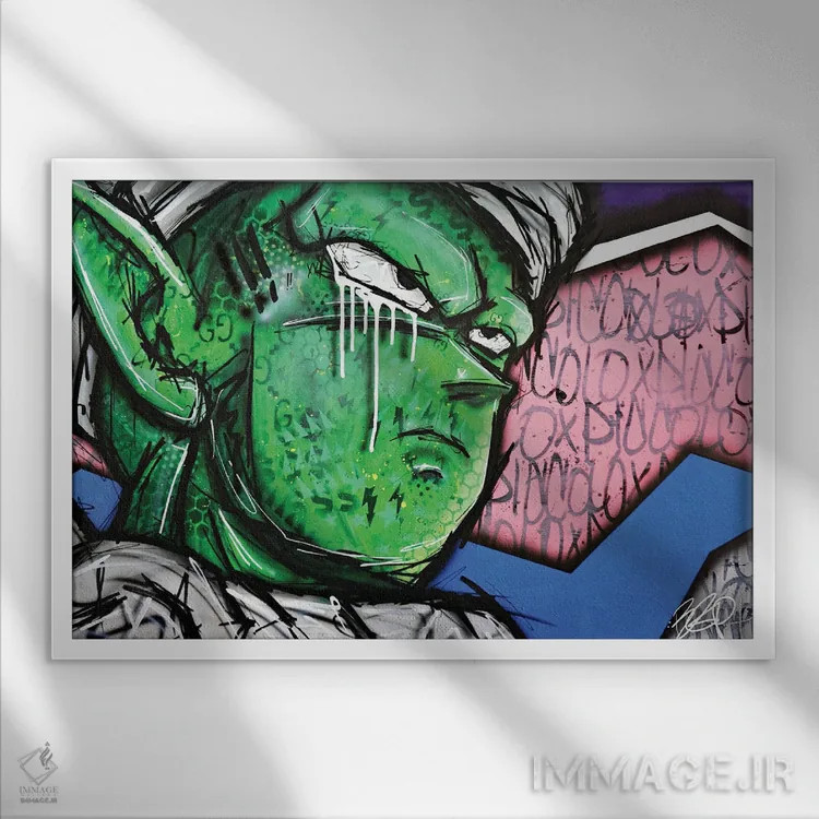 تابلو پیکولو (شخصیت انیمه) اثر برایان گارسیا - نمای قابدار سفید