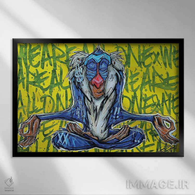 تابلو رفیکی (شخصیت شیرشاه) اثر برایان گارسیا - نمای قابدار مشکی