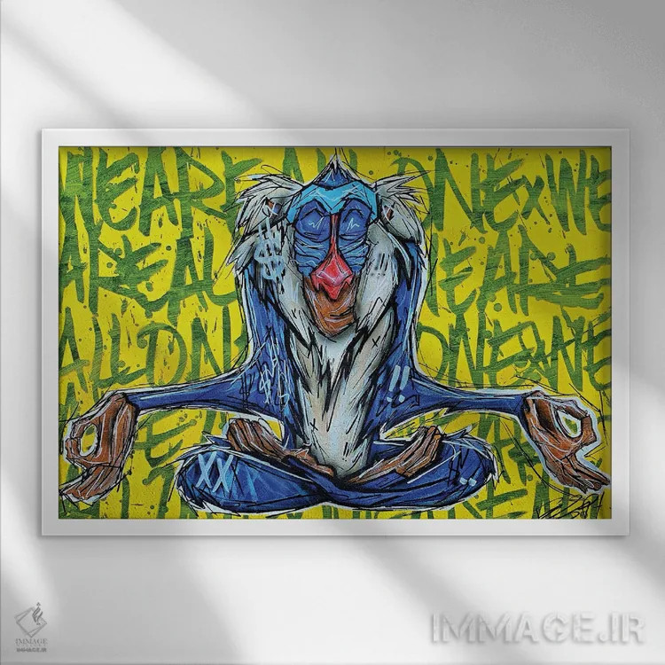 تابلو رفیکی (شخصیت شیرشاه) اثر برایان گارسیا - نمای قابدار سفید