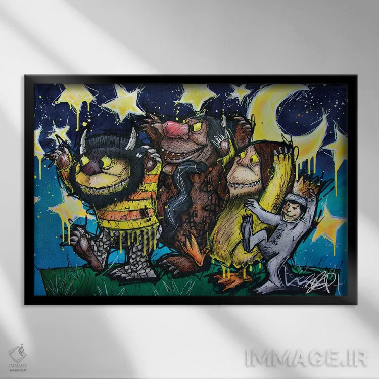 تابلو چیزهای وحشی اثر برایان گارسیا - نمای قابدار مشکی