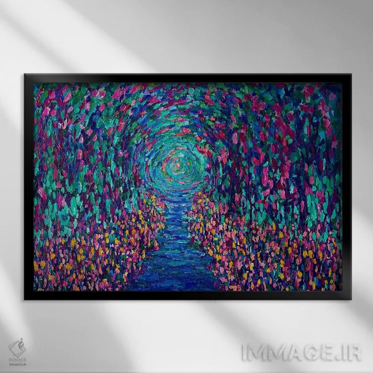 تابلو آرامش شب اثر جولیا بورگ - نمای قابدار مشکی