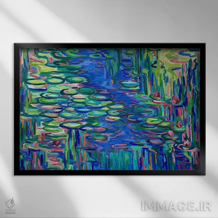 تابلو انعکاس بهار اثر جولیا بورگ - نمای قابدار مشکی