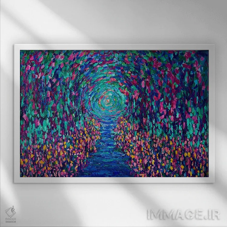 تابلو آرامش شب اثر جولیا بورگ - نمای قابدار سفید