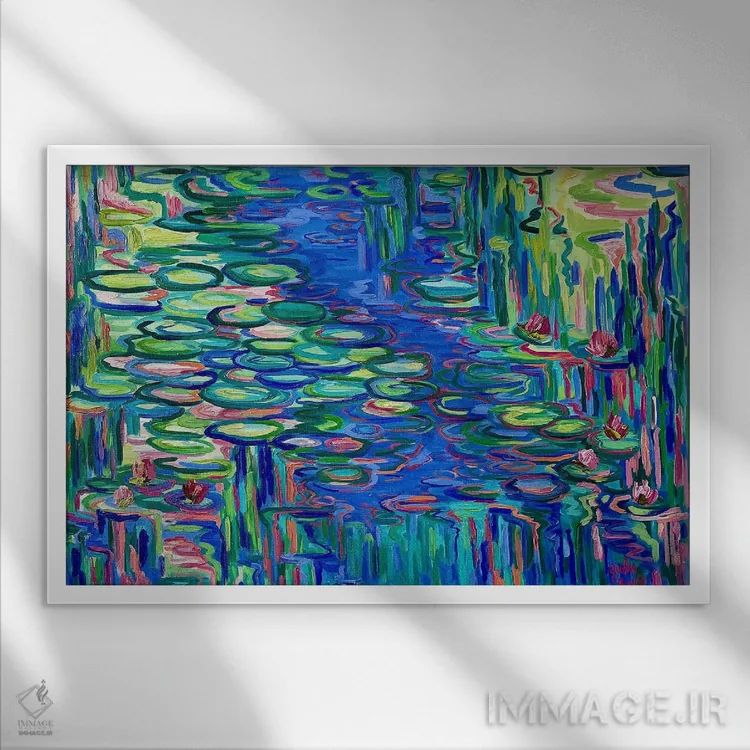 تابلو انعکاس بهار اثر جولیا بورگ - نمای قابدار سفید