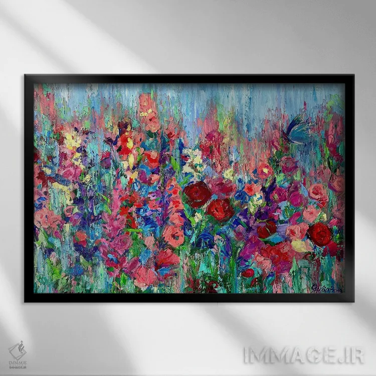 تابلو باران تابستانی اثر جولیا بورگ - نمای قابدار مشکی