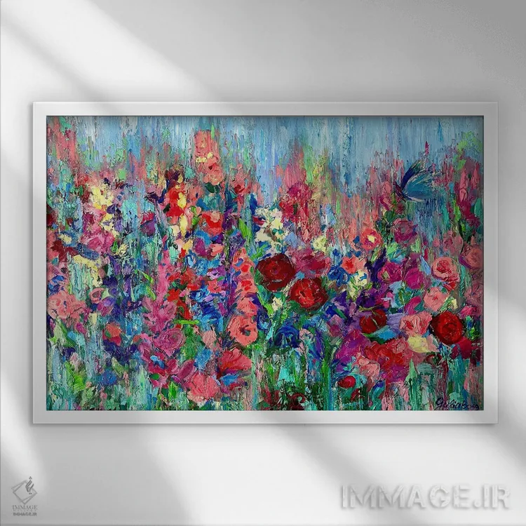 تابلو باران تابستانی اثر جولیا بورگ - نمای قابدار سفید