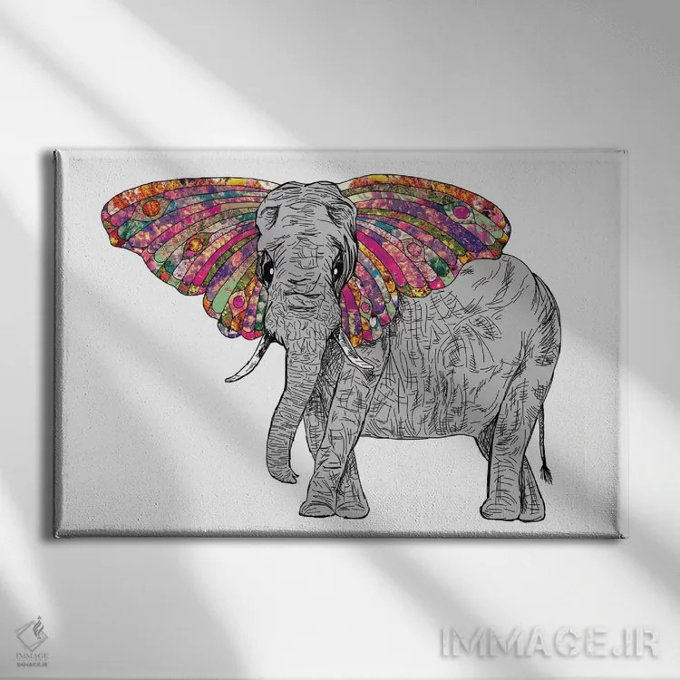 تابلو بلا فیل-پروانهٔ خوشحال (کاراکتر کودکانه) اثر بیانکا گرین - نمای روبهرو روی دیوار