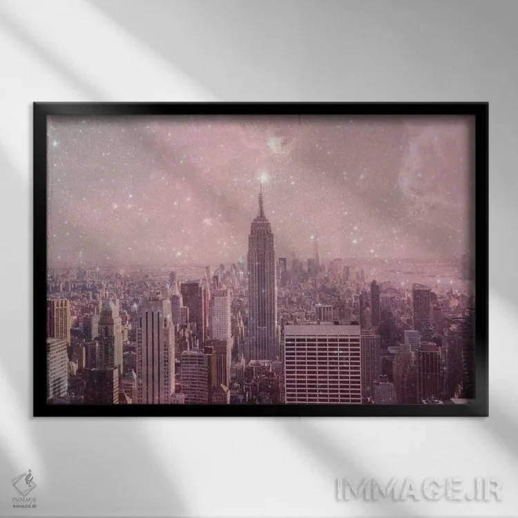 تابلو غبار ستارهای بر نیویورک اثر بیانکا گرین - نمای قابدار مشکی