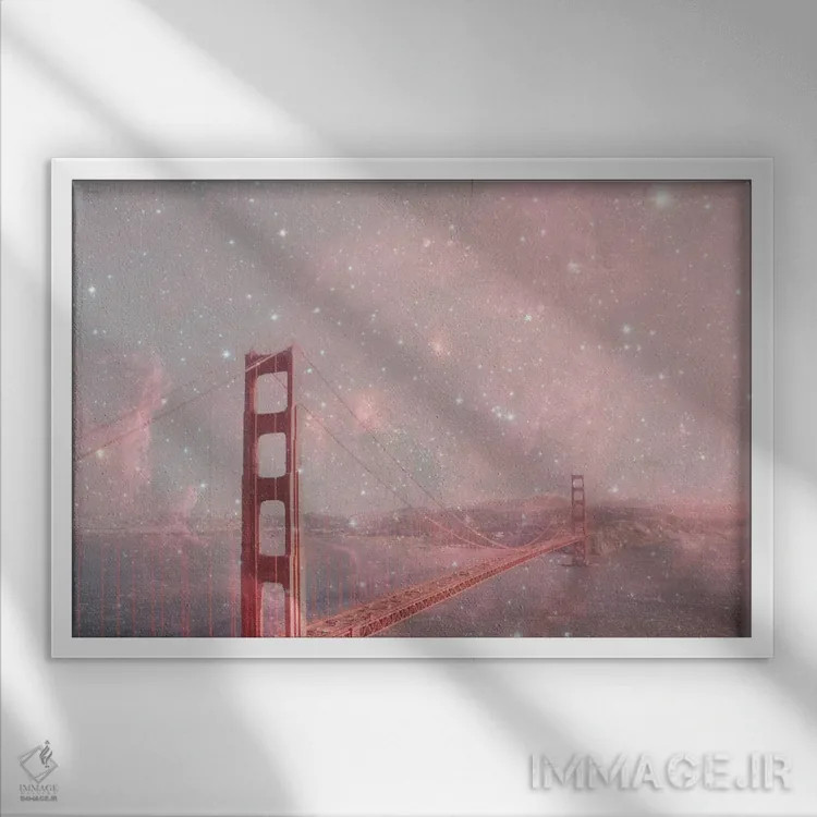 تابلو غبار ستارهای بر سانفرانسیسکو اثر بیانکا گرین - نمای قابدار سفید