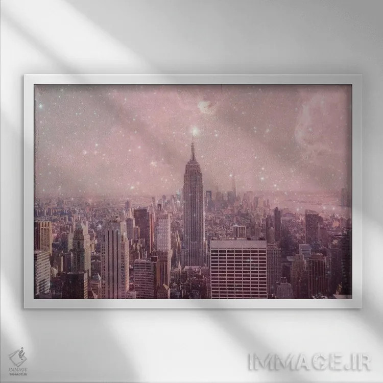 تابلو غبار ستارهای بر نیویورک اثر بیانکا گرین - نمای قابدار سفید
