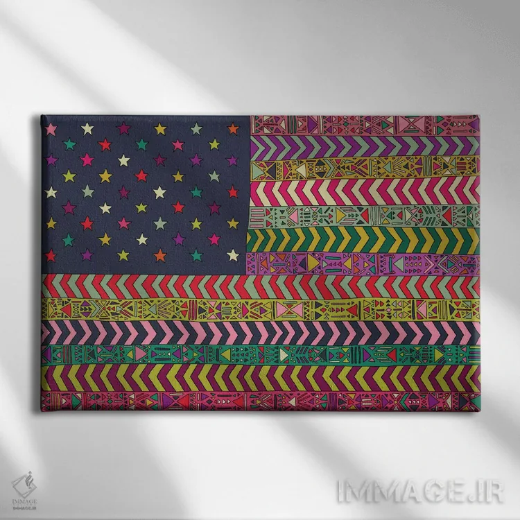 تابلو آمریکای من اثر بیانکا گرین - نمای روبهرو روی دیوار