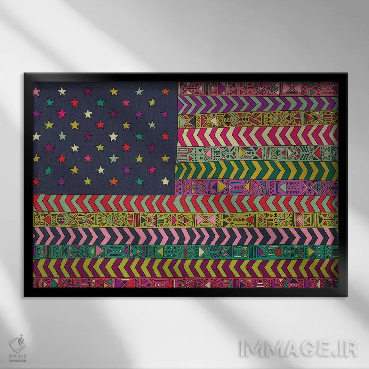 تابلو آمریکای من اثر بیانکا گرین - نمای قابدار مشکی