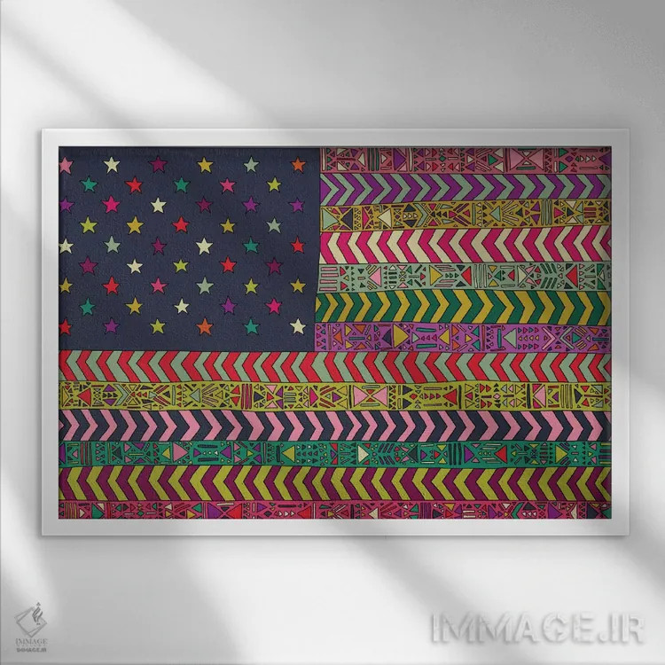 تابلو آمریکای من اثر بیانکا گرین - نمای قابدار سفید