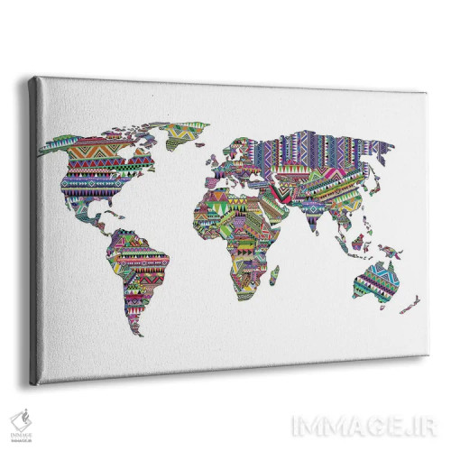 تابلو اوردوز نقشهٔ جهان اثر بیانکا گرین - نمای پرسپکتیو محصول