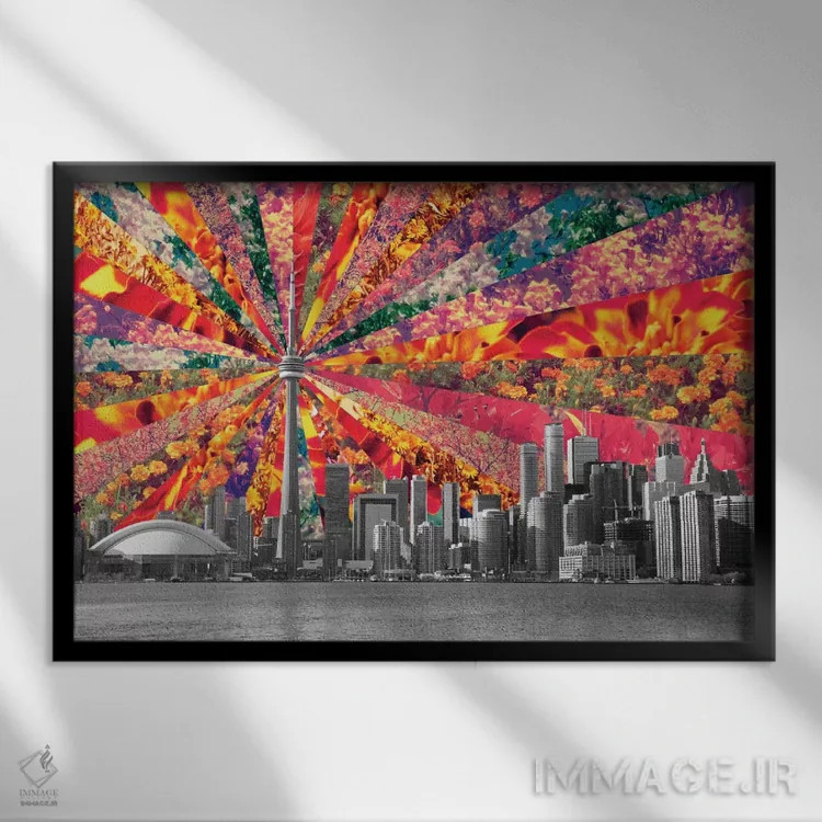 تابلو تورنتو شکوفهزننده اثر بیانکا گرین - نمای قابدار مشکی