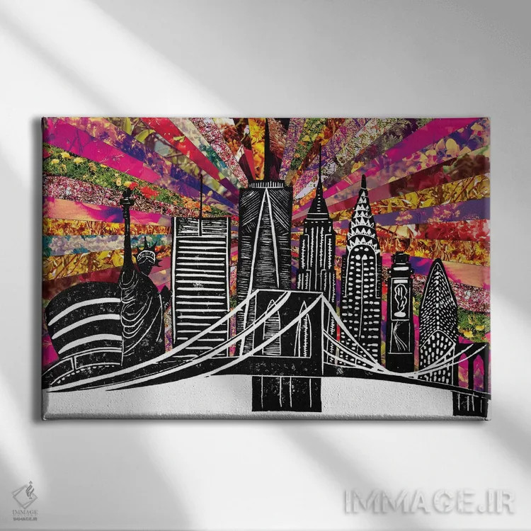 تابلو نیویورک شکوفهزننده II اثر بیانکا گرین - نمای روبهرو روی دیوار